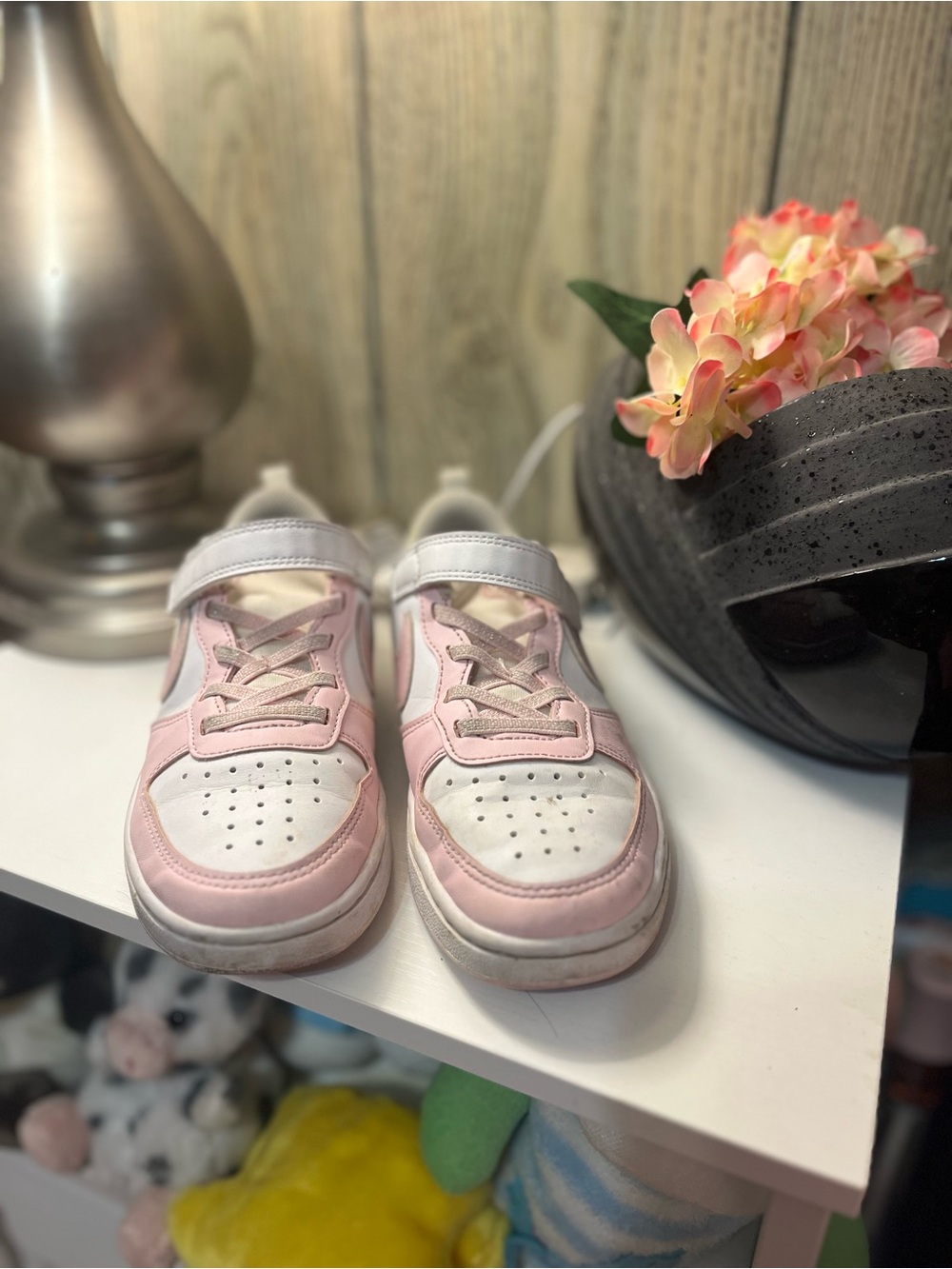 Nike Kids Pink and White Sneakers